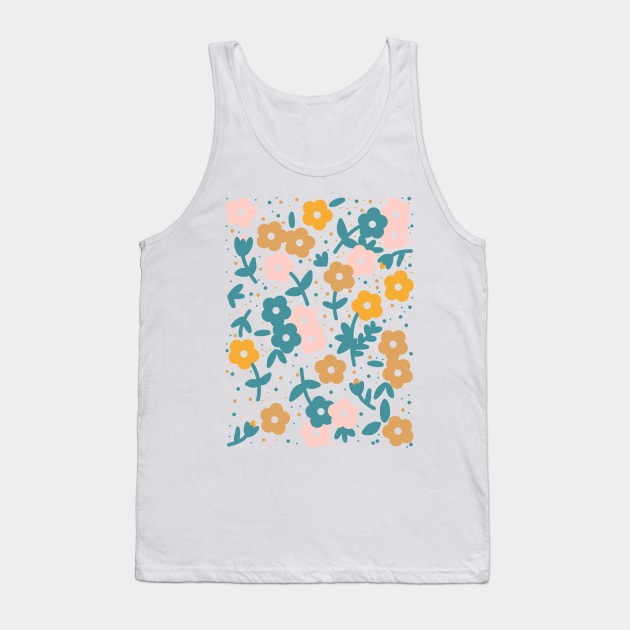 Pink Spring Flower Pattern Tank Top by faiiryliite